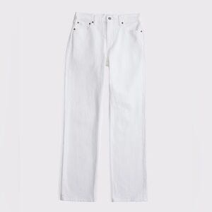 Abercrombie and Fitch The Baggy Low Rise White Jeans